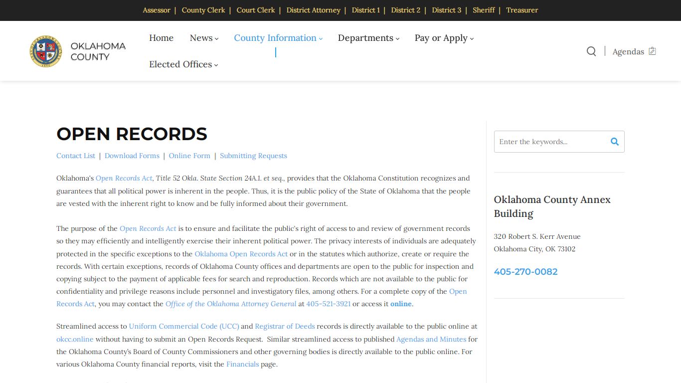 Open Records - Oklahoma County